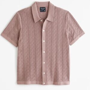 Abercrombie & Fitch Men’s Stitch Button-Through Sweater Polo
